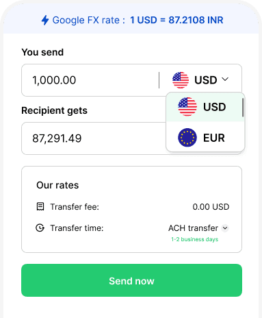 send money form image